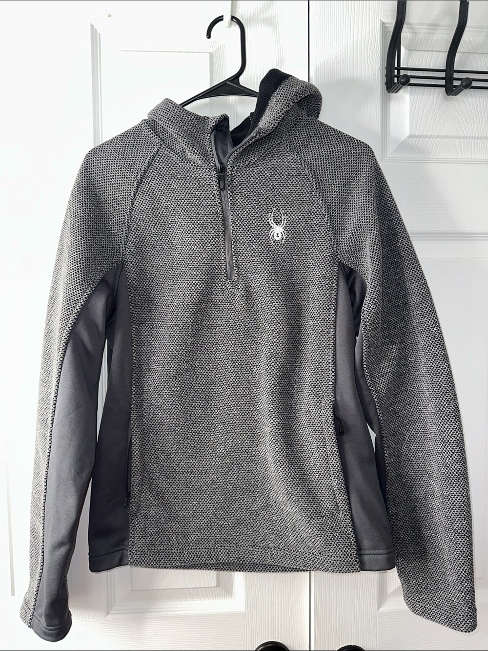 Spyder Gray & Charcoal Half-Zip Hooded Pullover